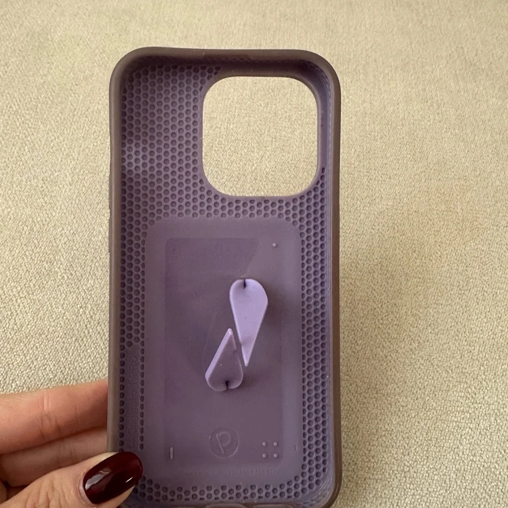 iPhone 14 Pro  Loopy Silicone Phone Case with Finger Ring Strap - Lavender